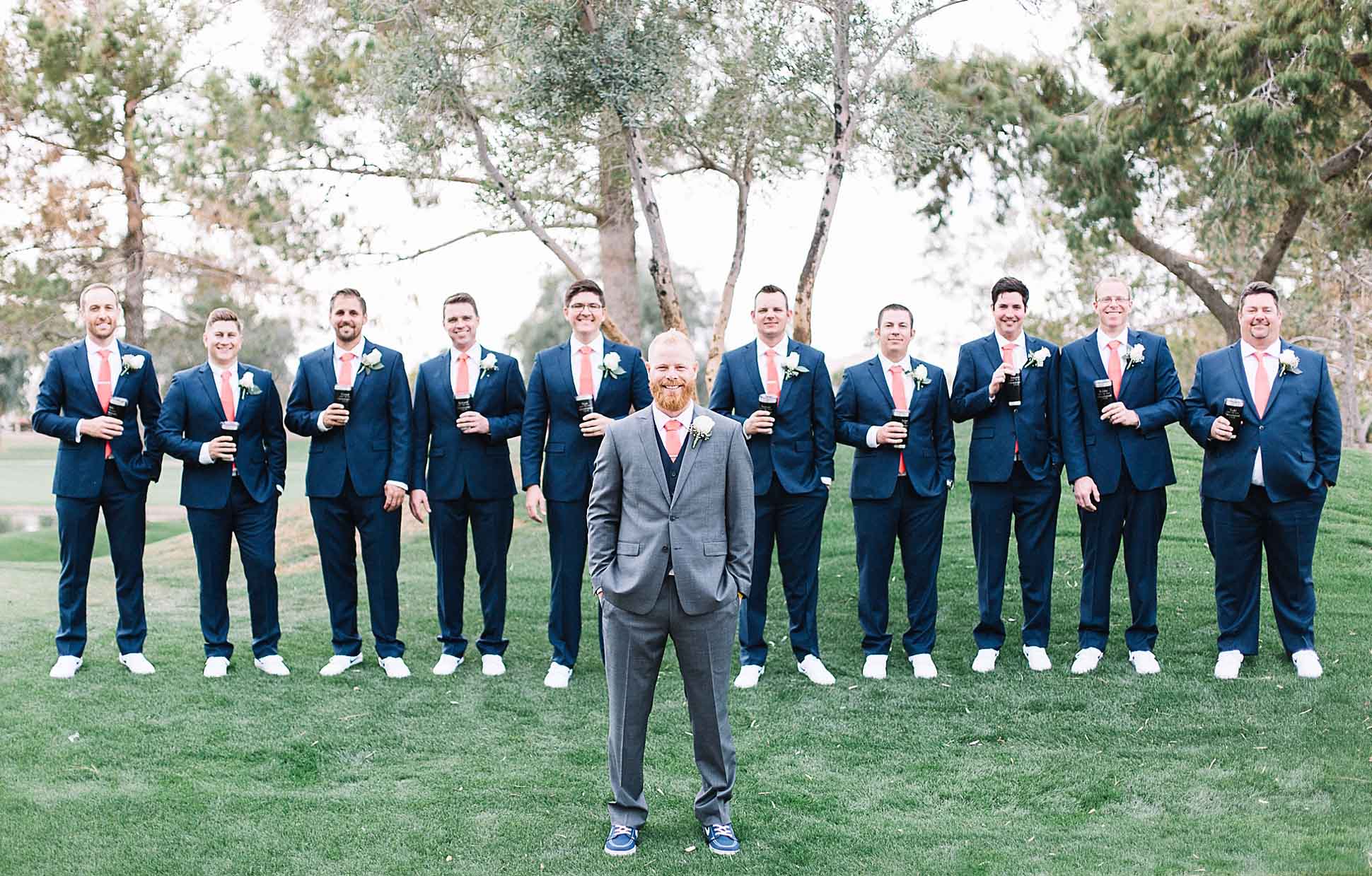 suit and sneakers wedding