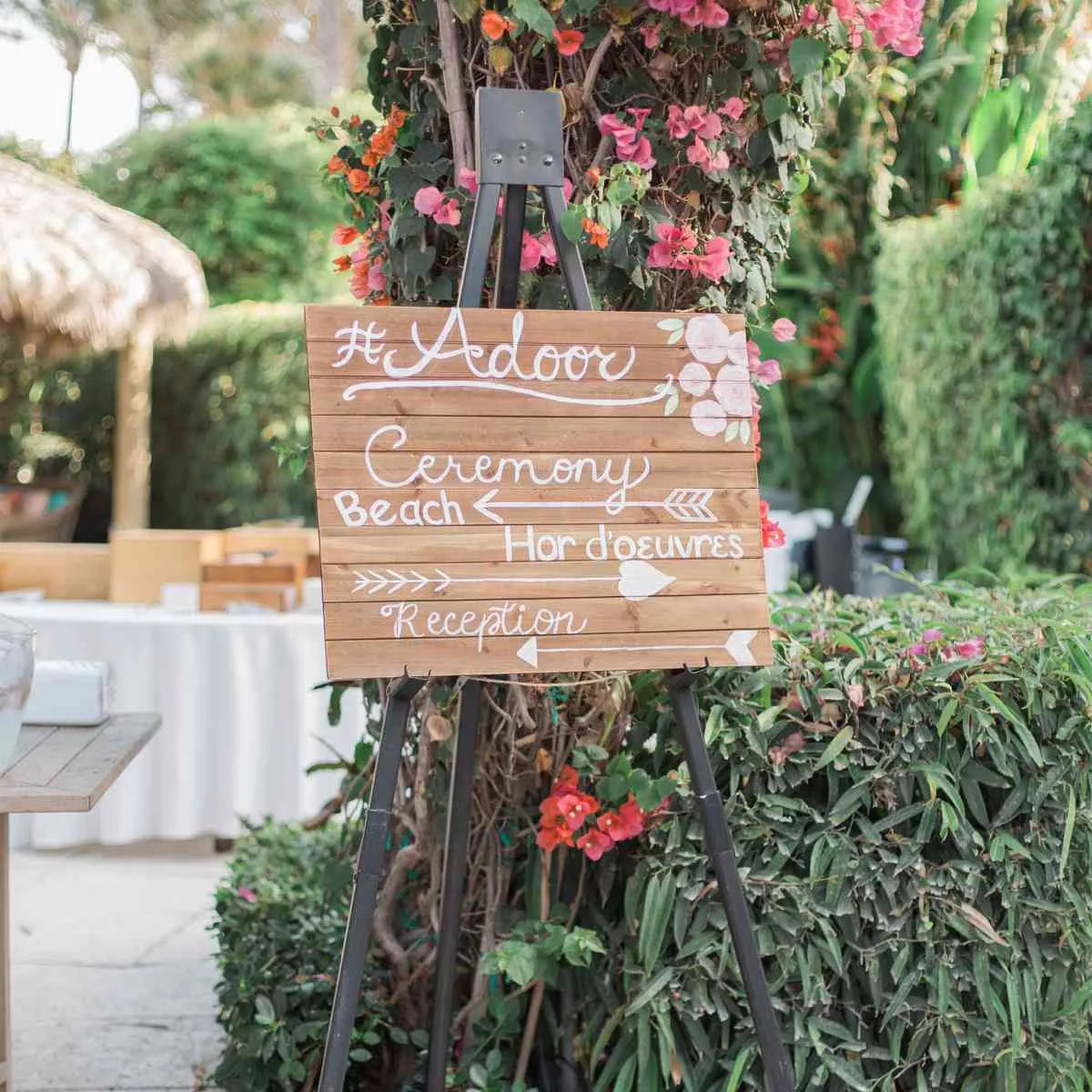 Directional Wedding Hashtag Sign