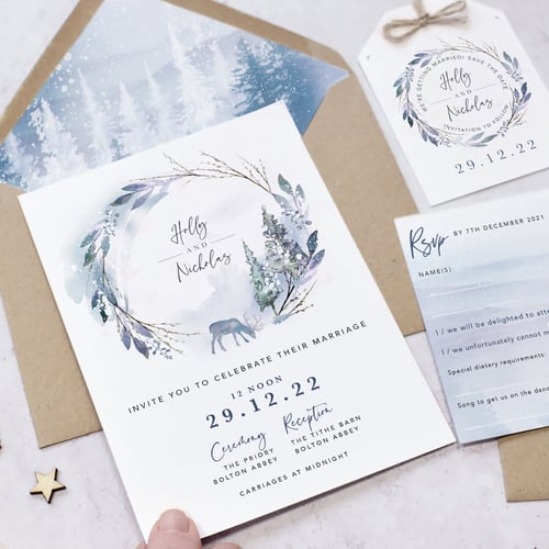 WINTER WONDERLAND WEDDING INVITATION SET