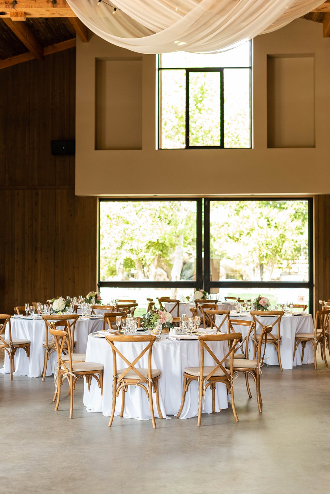 romantic rustic wedding reception at Galway Downs