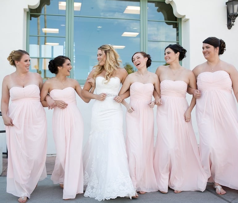 bridesmaids in pink