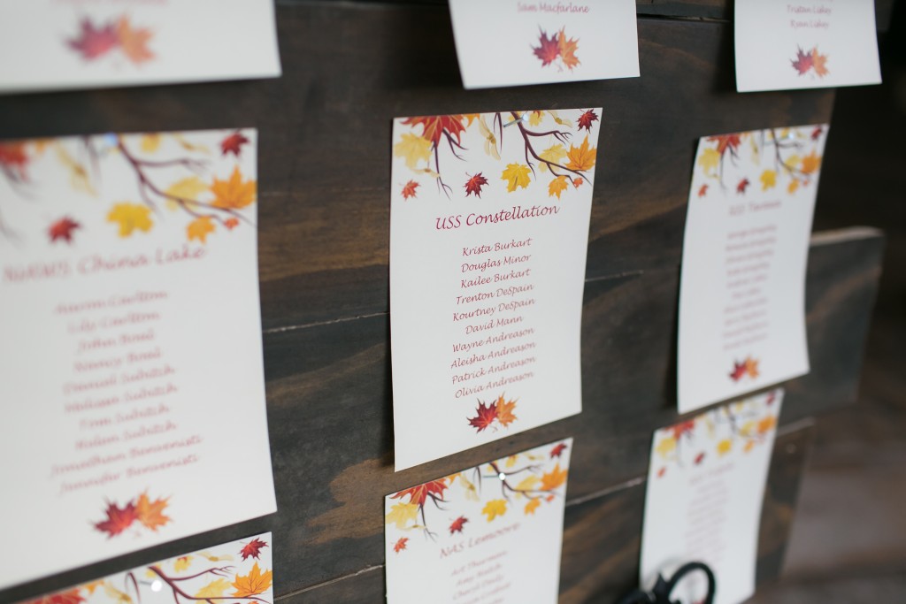 Fall wedding seating chart 