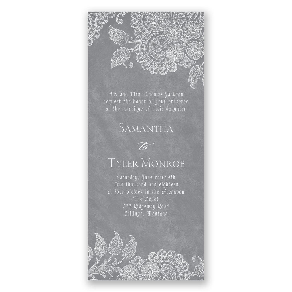 gray and white wedding invitation