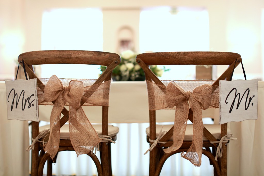 rustic mr and mrs chair at Wedgewood Weddings