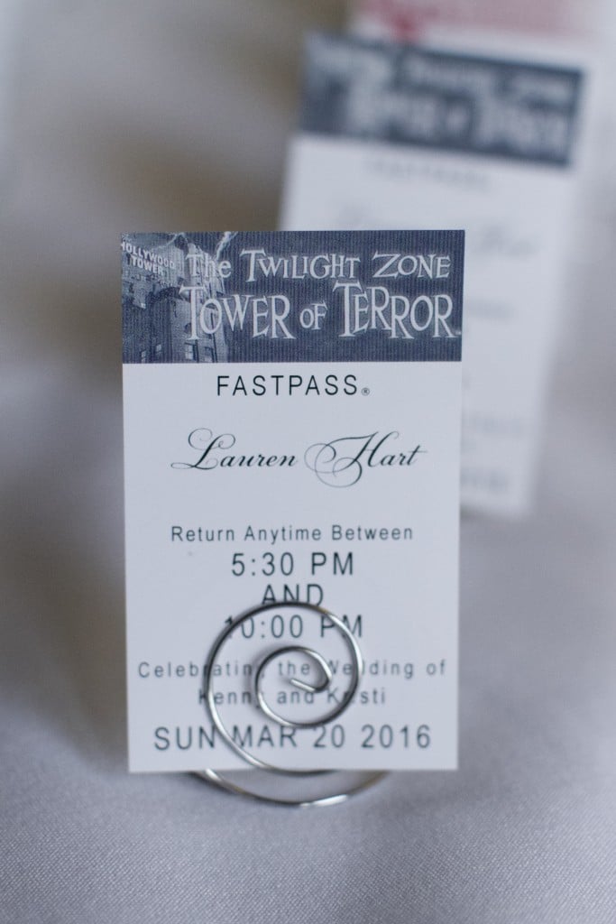 Disney themed wedding fastpass Tower of Terror