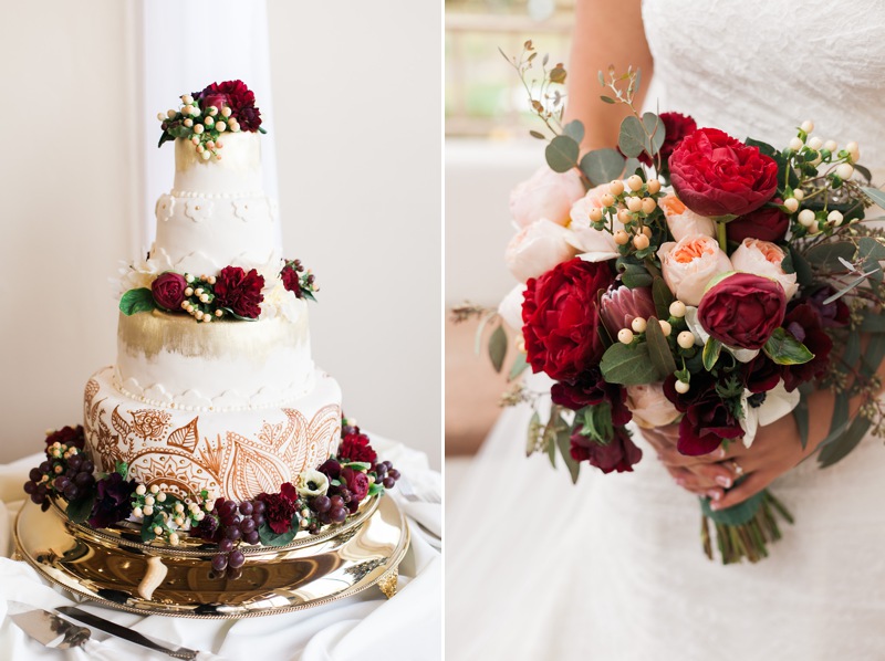 red roses romantic wedding cake