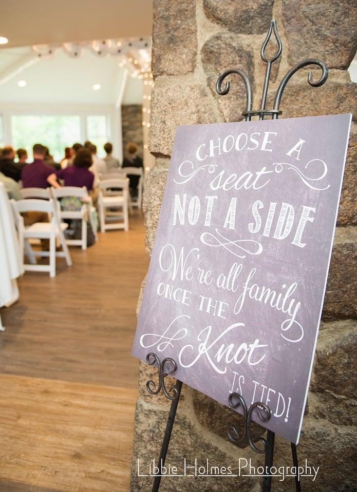 choose a seat not a side wedding sign